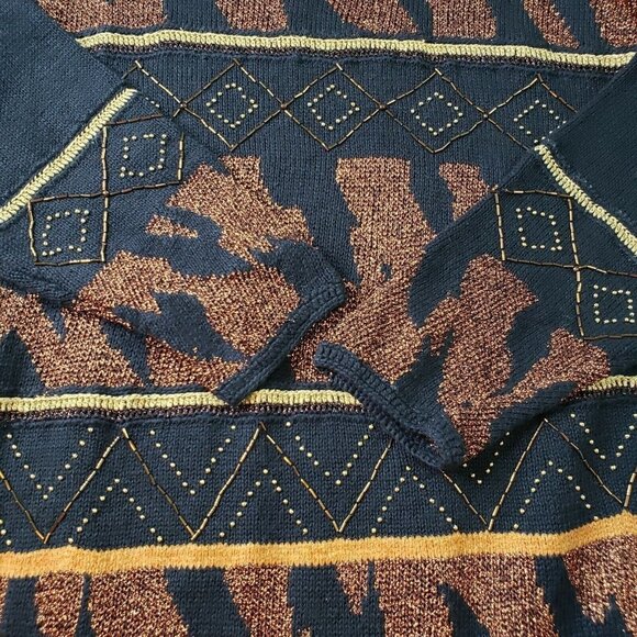 N8tive Nits Sandi And Jo Womens Black‎ Bronze Beaded Pullover Sweater Size XL - Picture 3 of 11